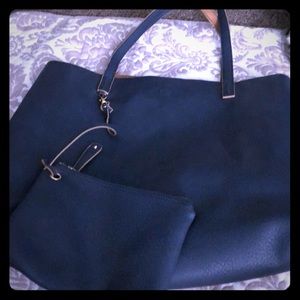 Reversible Navy Blue/Tan Tote